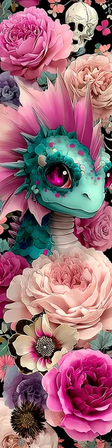 Free printable dragon bookmark featuring mohawk dragon